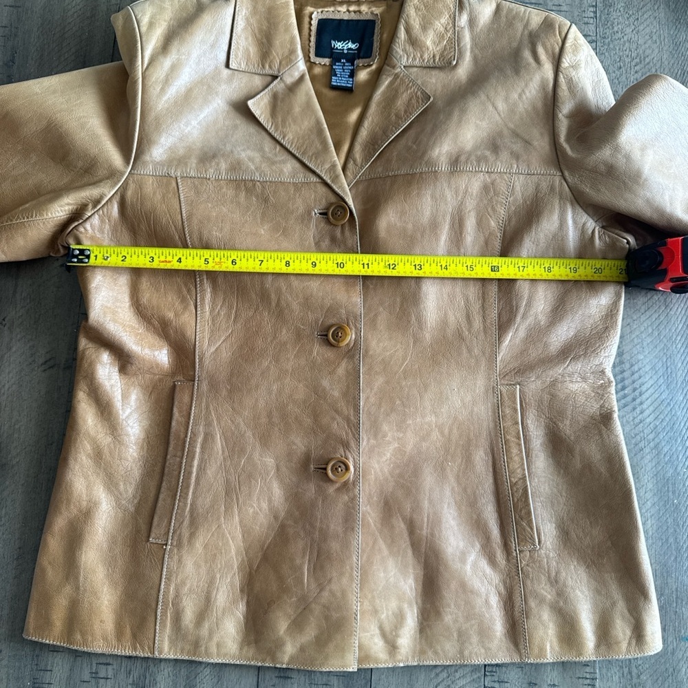 Mossimo Leather Jacket Light Beige - Picture 3 of 11